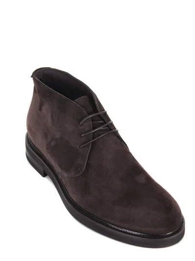 Jerold Wilton Suede Ankle Boots In Brown