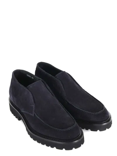 Doucal's Chukka Adler Loafers With Smooth Suede Finish In Black