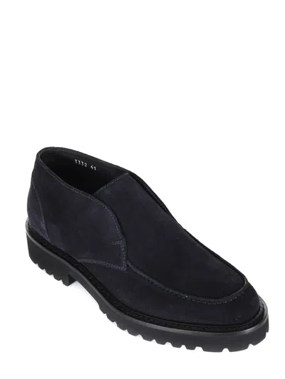 Doucal's Chukka Adler Loafers With Smooth Suede Finish In Black