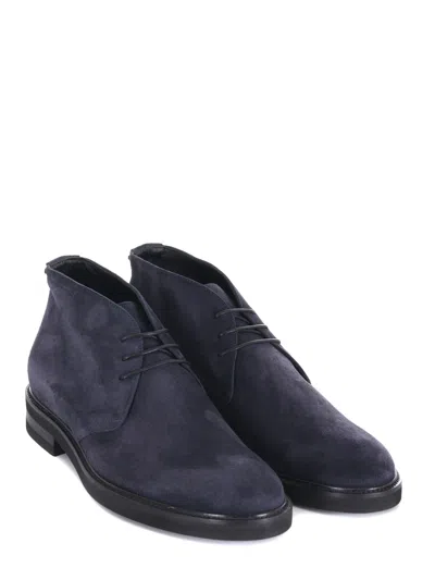 Jerold Wilton Suede Ankle Boots In Blue