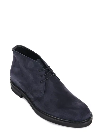 Jerold Wilton Suede Ankle Boots In Blue