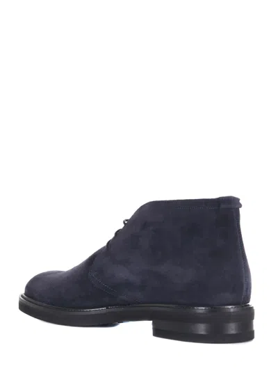 Jerold Wilton Suede Ankle Boots In Blue