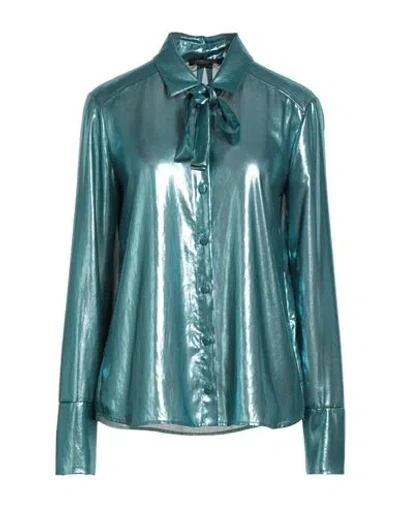 Patrizia Pepe Sera Woman Shirt Turquoise Size 6 Polyester In Green