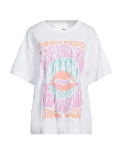 8pm Conscious Woman T-shirt White Size L Cotton, Elastane In White