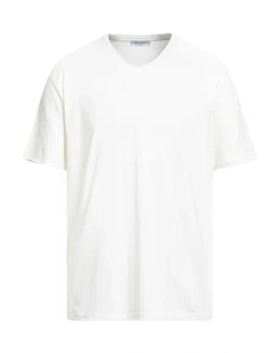 Wool & Co Man T-shirt Off White Size Xl Cotton, Elastane In White
