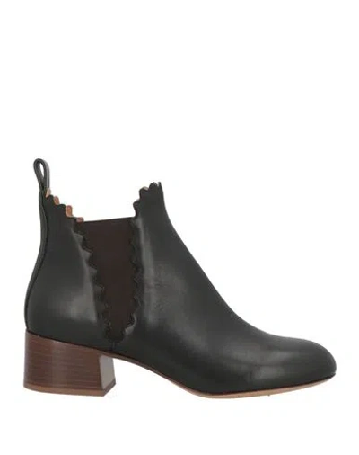Chloé Woman Ankle Boots Black Size 5 Soft Leather In Black