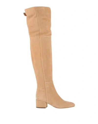 Sergio Rossi Woman Boot Camel Size 6 Leather In Nude