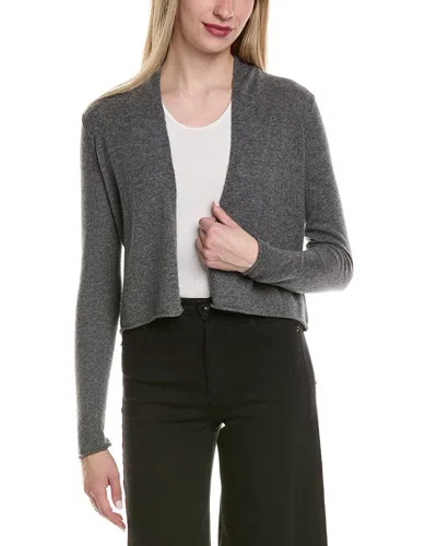 Sofiacashmere Cropped Wool & Cashmere-blend Cardigan In Gray