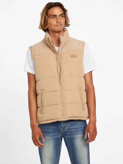 Guess Factory Eco Milo Puffer Vest In Brown