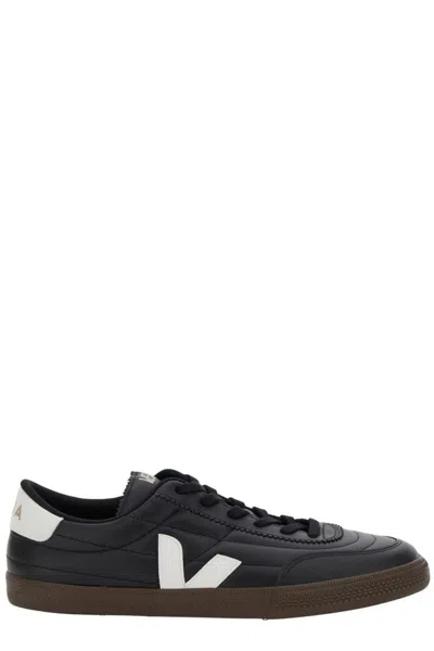 Veja Panenka Black Sneaker With Logo On The Side And Contrasting Heel In Leather Unisex In Black