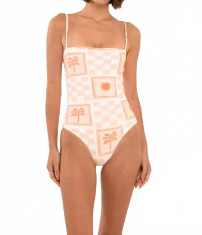 Citrine Luna One-piece Bikini In Pink In Brown