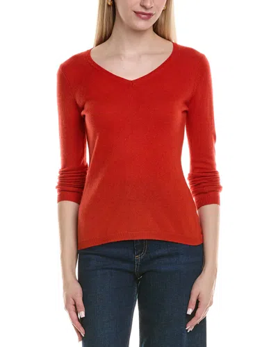 Sofiacashmere Modern V-neck Wool & Cashmere-blend Sweater In Red