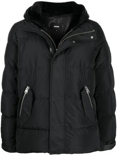 Mackage Riley Short Down Jacket With Zip And Hood In Black