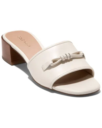 Cole Haan Cailyn Bow Mule Leather Sandal In White