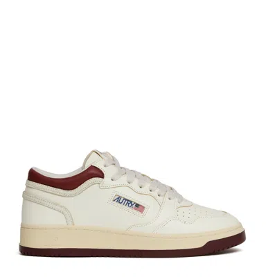Autry Med-way Mid Syrah Marsh Leather Sneakers In White