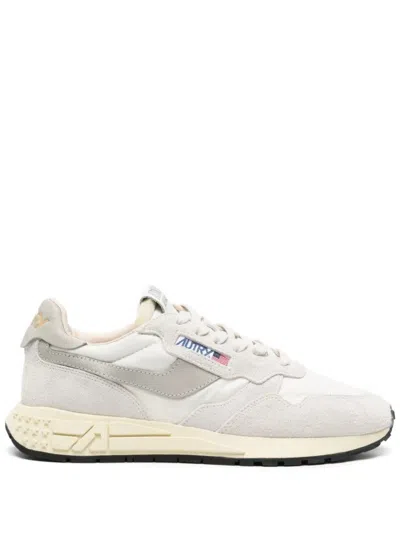 Autry Reelwind Low-top Sneaker With Suede Overlays In Neutral