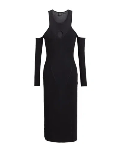 Pinko Woman Midi Dress Black Size S Viscose, Polyamide, Elastane In Black