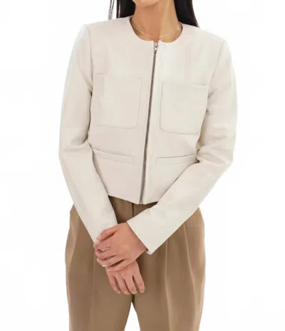 Lamarque Linette Leather Jacket In Whisper White In Neutral