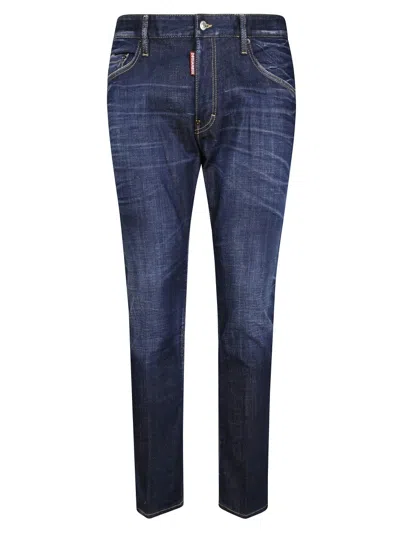 Dsquared2 Slim-fit Five-pocket Jeans With Contrast Stitching In Blue