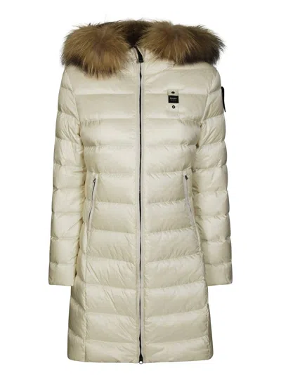 Blauer Kristin Long Hooded Jacket In Neutral