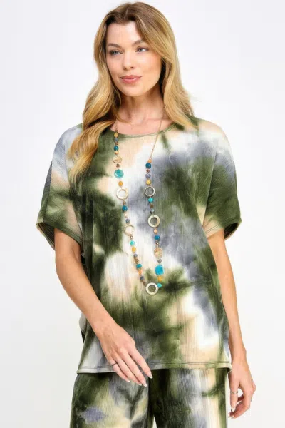 Truedames Andante Dolman Sleeve Top In Green