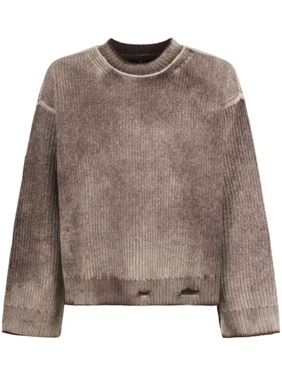 Represent Reversible Fade-out Knit Sweater In Brown