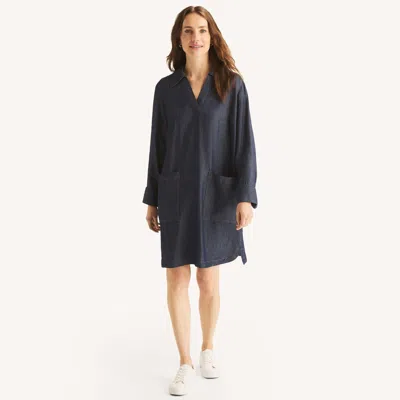 Nautica Womens Chambray Dress In Multi