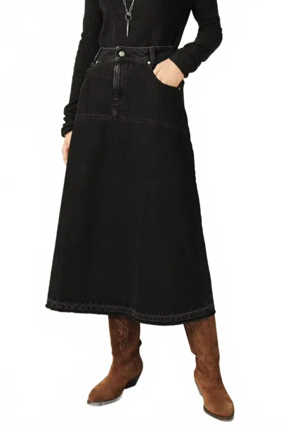 Ba&sh Volentia Denim Skirt In Charcoal In Black