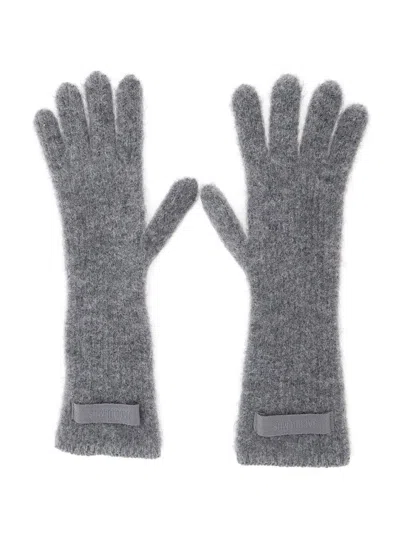 Jacquemus Les Gants Gros Grain Alpaca Blend Gloves In Gray