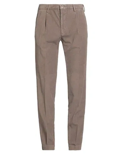 Incotex Man Pants Taupe Size 38 Cotton, Elastane In Gray