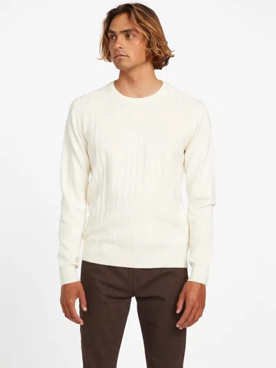 Guess Factory Beltran Fisherman Sweater In White
