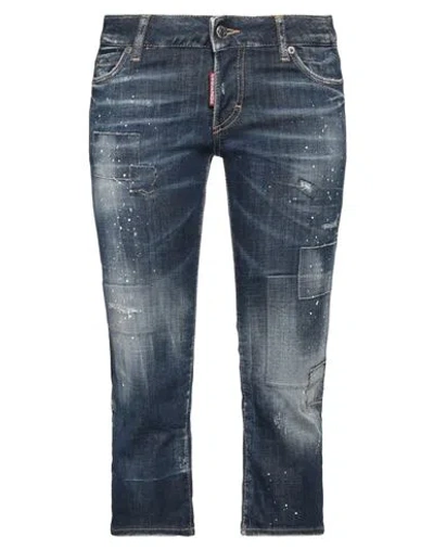 Dsquared2 Woman Jeans Blue Size 4 Cotton, Elastane In Blue