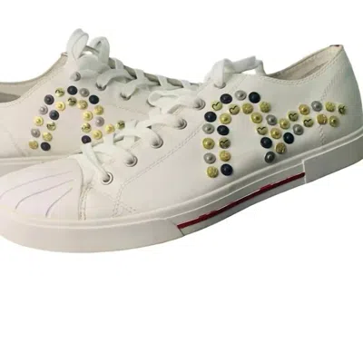 Evisu Men's Premium Streetwear Sneakers In White And Gold In Multi