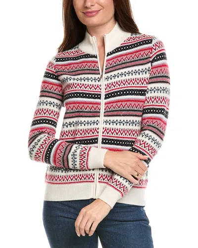 Kier + J Fairisle Zip Wool & Cashmere-blend Cardigan In Multi