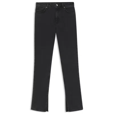 Hugo Boss Grey Slim-fit Jeans In Stretch Denim In Black