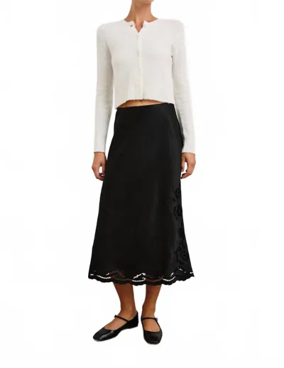 Rails Anya Midi Skirt In Black Eyelet In Multi