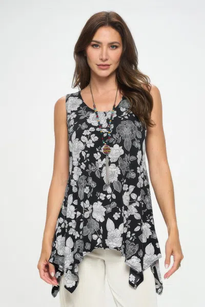 Truedames Plus Size Hit Shark Bite Hem Tank In Black