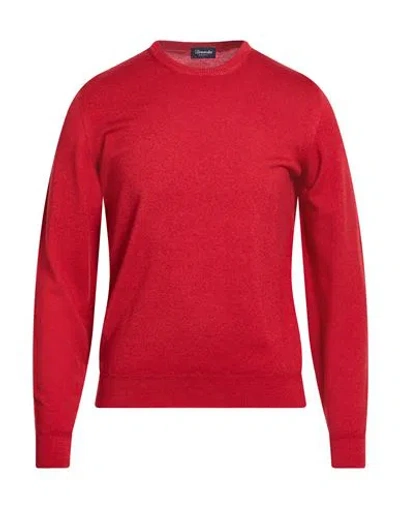 Drumohr Man Sweater Red Size 46 Merino Wool In Red