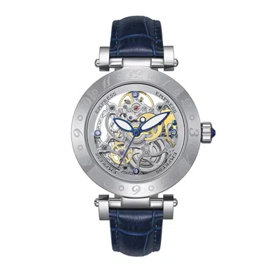 Empress Theodora Automatic Skeleton Leather-band Watch In Blue
