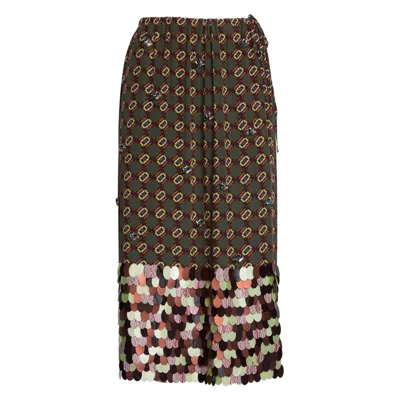 Dries Van Noten Scotta Long Emb 2072 W. W. Skirt In Black