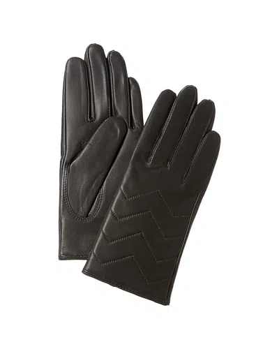 Phenix Quilted V Cashmere-lined Leather Gloves In Gray
