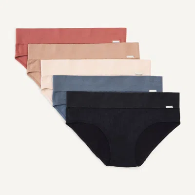 Nautica Womens Stonewashed Seamless Hipster Brief, 5-pack In Multi