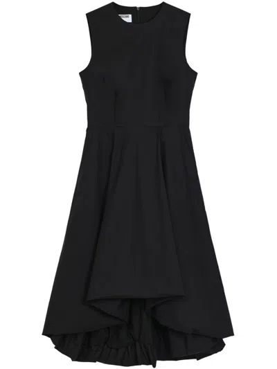 Moschino Contoured Black Dress With Cotton-elastane Blend In Black