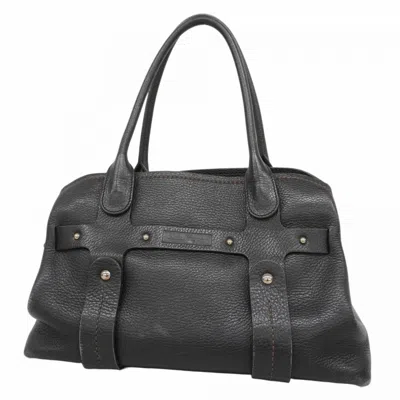 Pre-owned Ferragamo Leather Handbag () In Black