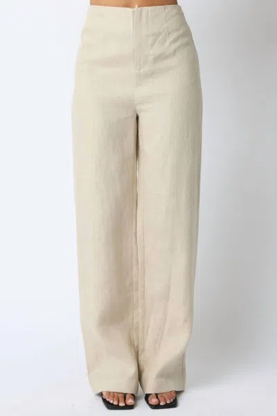 Olivaceous Blair Linen Pants In Beige In Neutral