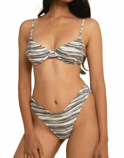 Montce Added Coverage Lulu Zig-zag Stitch Bikini Bottom In Slub Knit In Multi