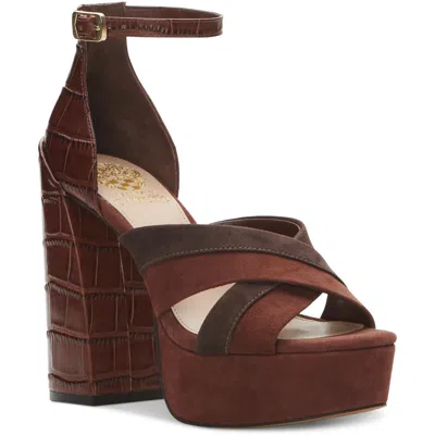 Vince Camuto Gruelie Womens Comfort Insole Platform Block Heels In Animal Print