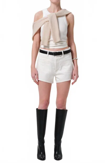 Citizen Of Humanity Marlow Welt Pocket Short In Pashmina In White