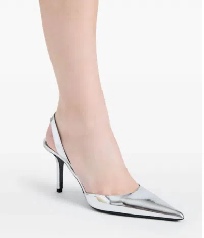 Proenza Schouler Women's Slash Slingback Pumps In Silver Specchio In Silver