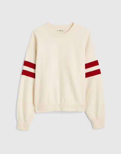 Madewell Crewneck Varsity Sweatshirt In White